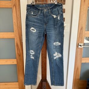 Old Navy Slim‎ Built-In Flex Rip-and-Repair Medium Wash Jeans Women's 29x30 EUC
